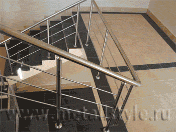 Изготовление и установка перил, ограждений для лестниц из нержавейки в Лобне